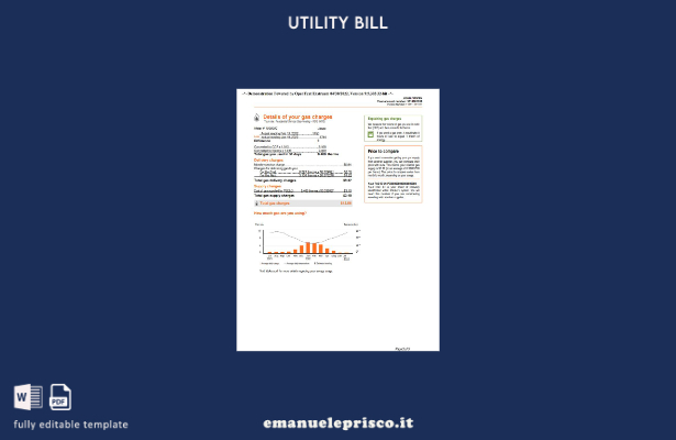 modello di pagine di bollette PSEG USA New York in stile verificato 1
